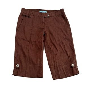 Marciano Brown Linen Capri Pants Size 4